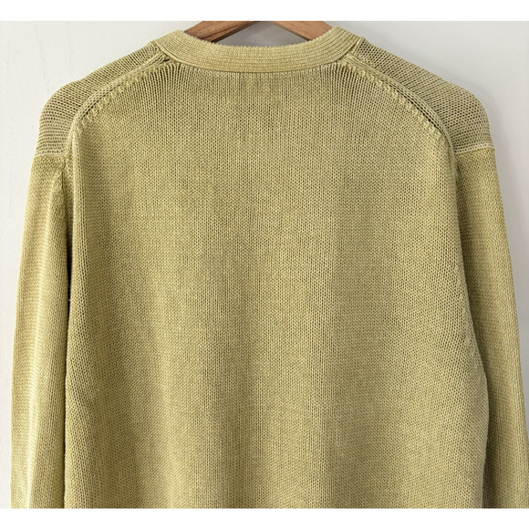 CHICOS Design Sz M Linen Cotton V-Neck Sweater Pullover Light Green Relaxed VTG - Picture 4 of 10